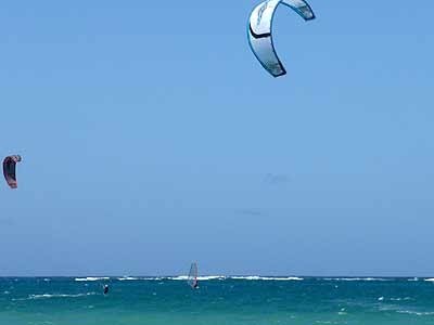 Kite surfing is popular in Ocean Park Beach