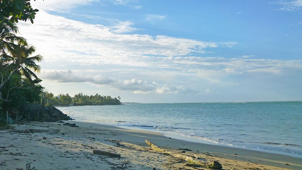 The beach is just a short walk away