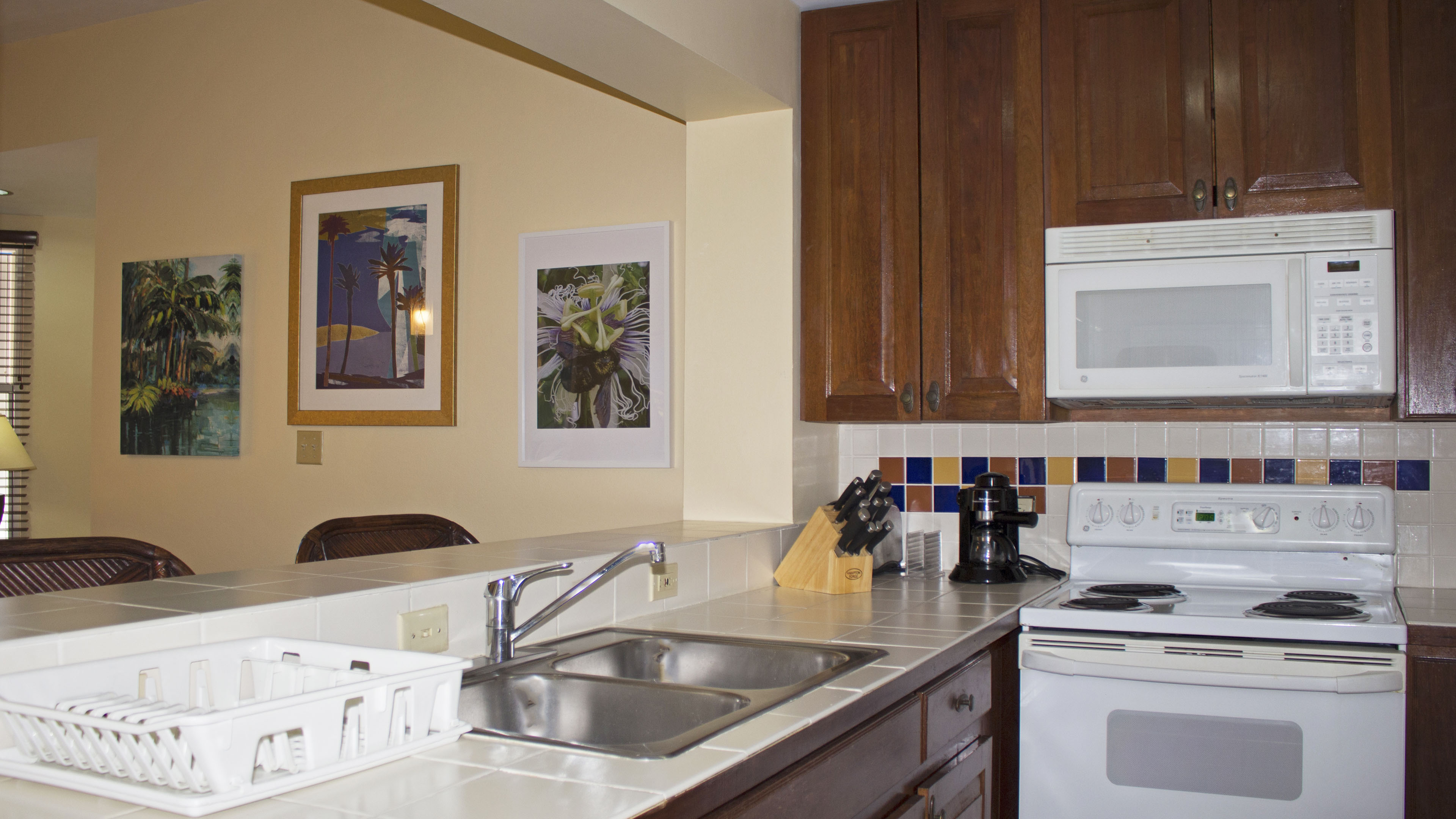 Kitchen is fully equipped and even has dishwasher