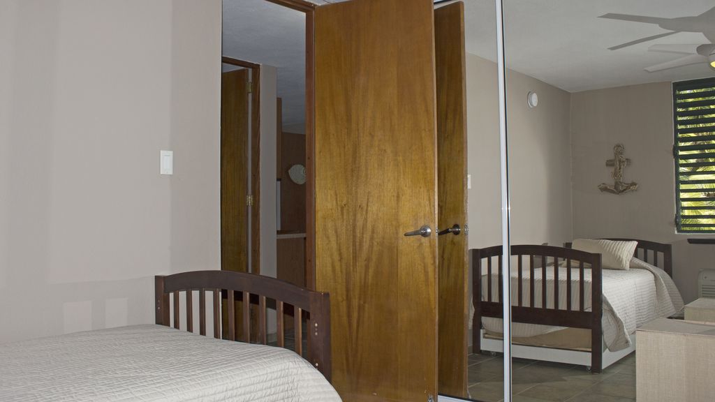 Second bedroom has mirror closets and plenty of storage spac