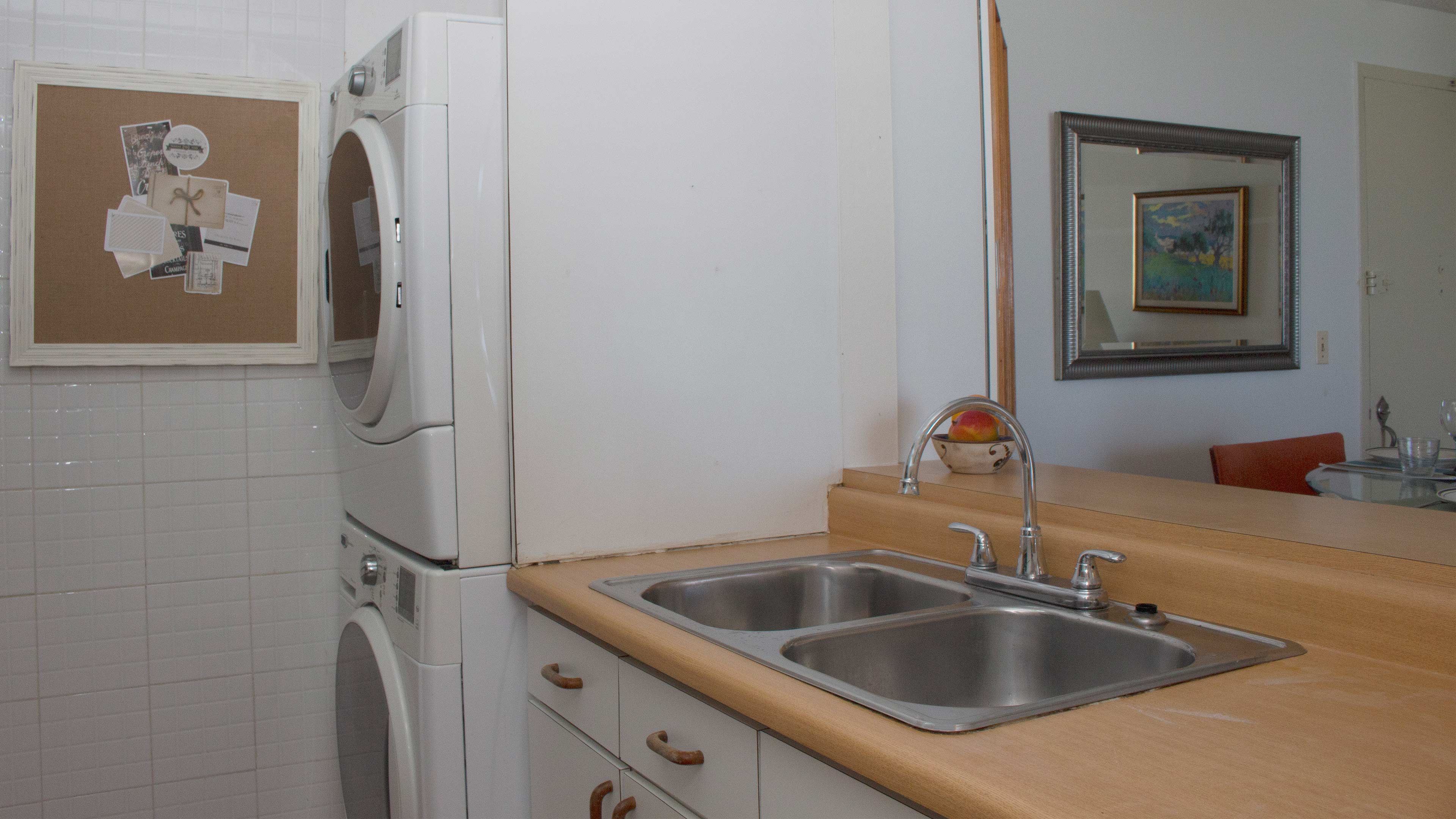 Washer and dryer included in the unit